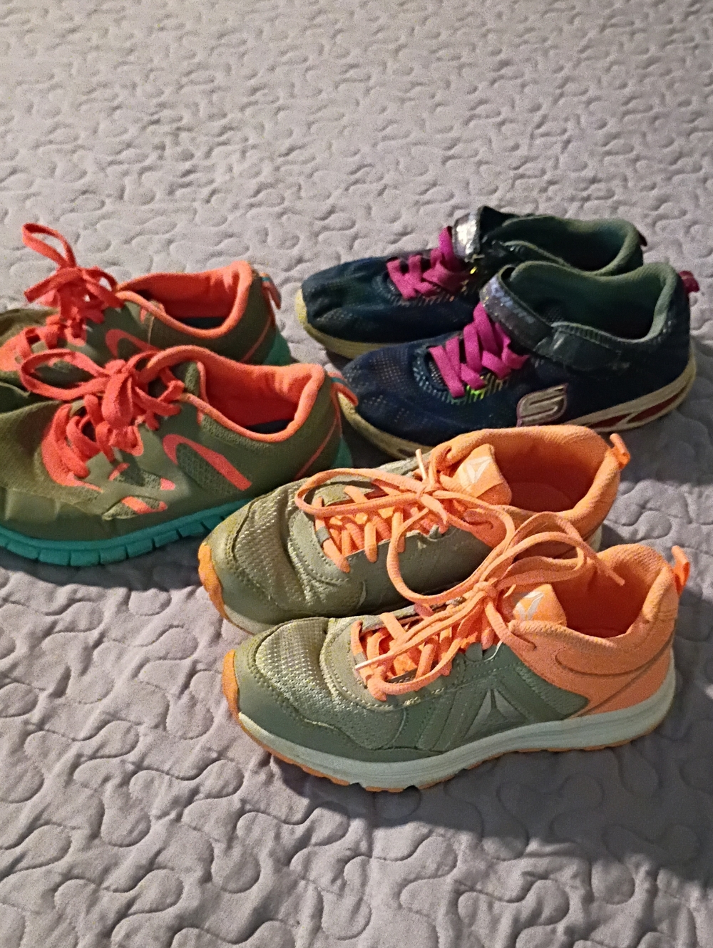 3 Pairs Size 2 Girls Sneakers